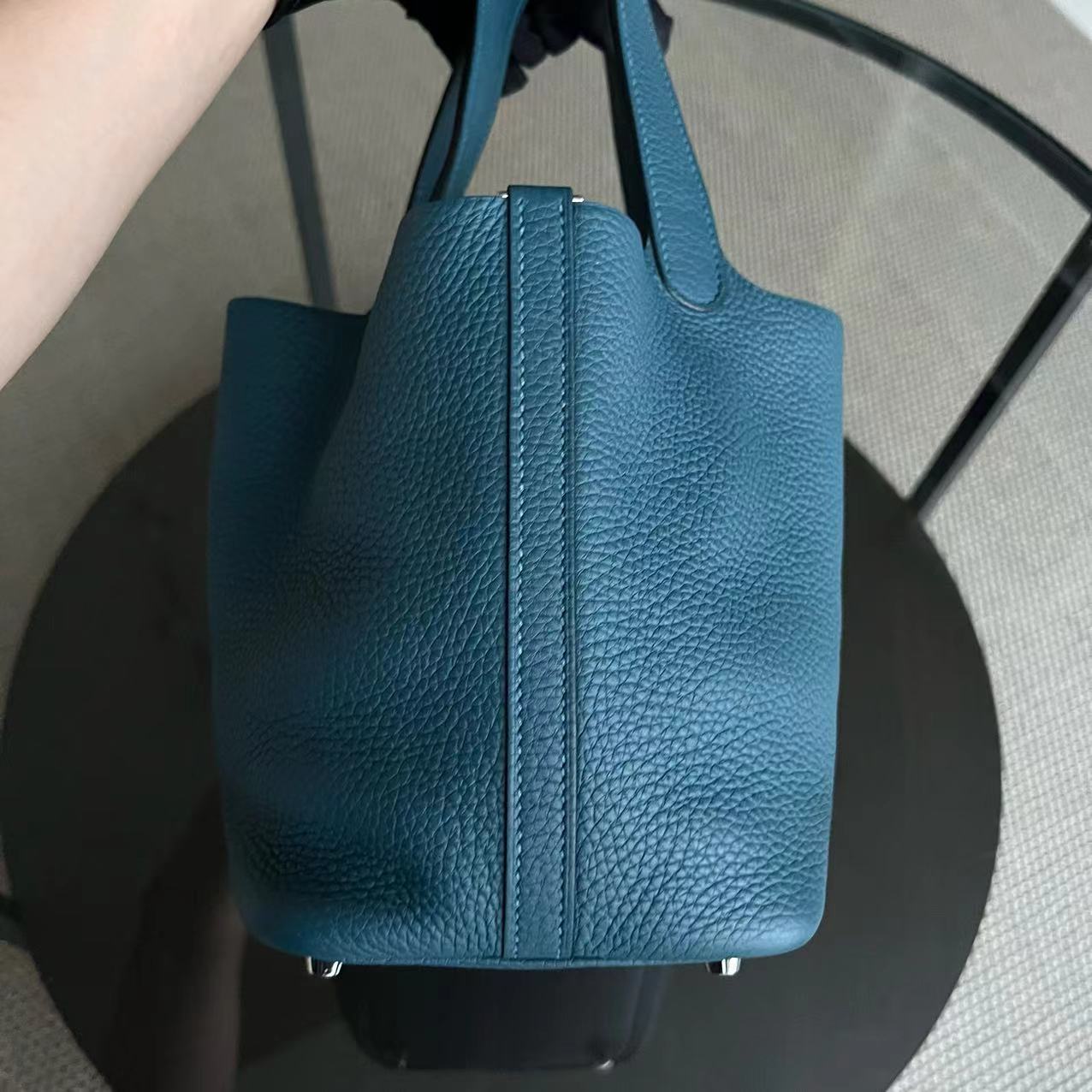 Picotin 18 - Clémence TC Stamp A Bleu Quincaillerie Argent — Kovancy