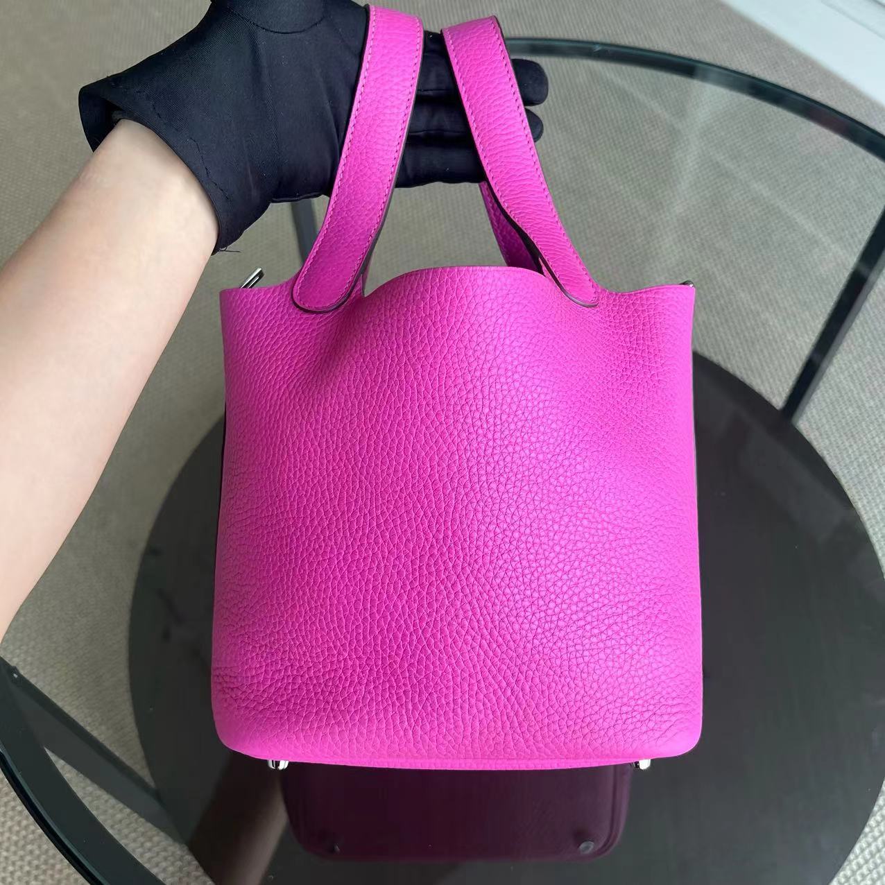 Picotin 18 Clémence C Stamp Rose vif Quincaillerie argentée — Kovancy