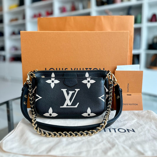 LV Multi Pochette Monogram Empriente Cuir Noir Louis Vuitton