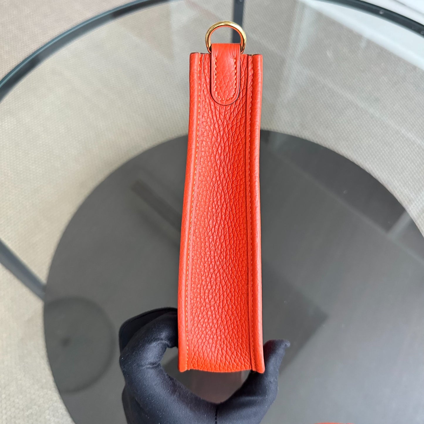 Hermes Mini Evelyn 16 Taurillon Clémence Stamp U Orange GHW