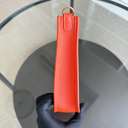 Hermes Mini Evelyn 16 Taurillon Clémence Stamp U Orange GHW