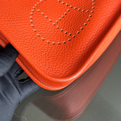 Hermes Mini Evelyn 16 Taurillon Clémence Stamp U Orange GHW