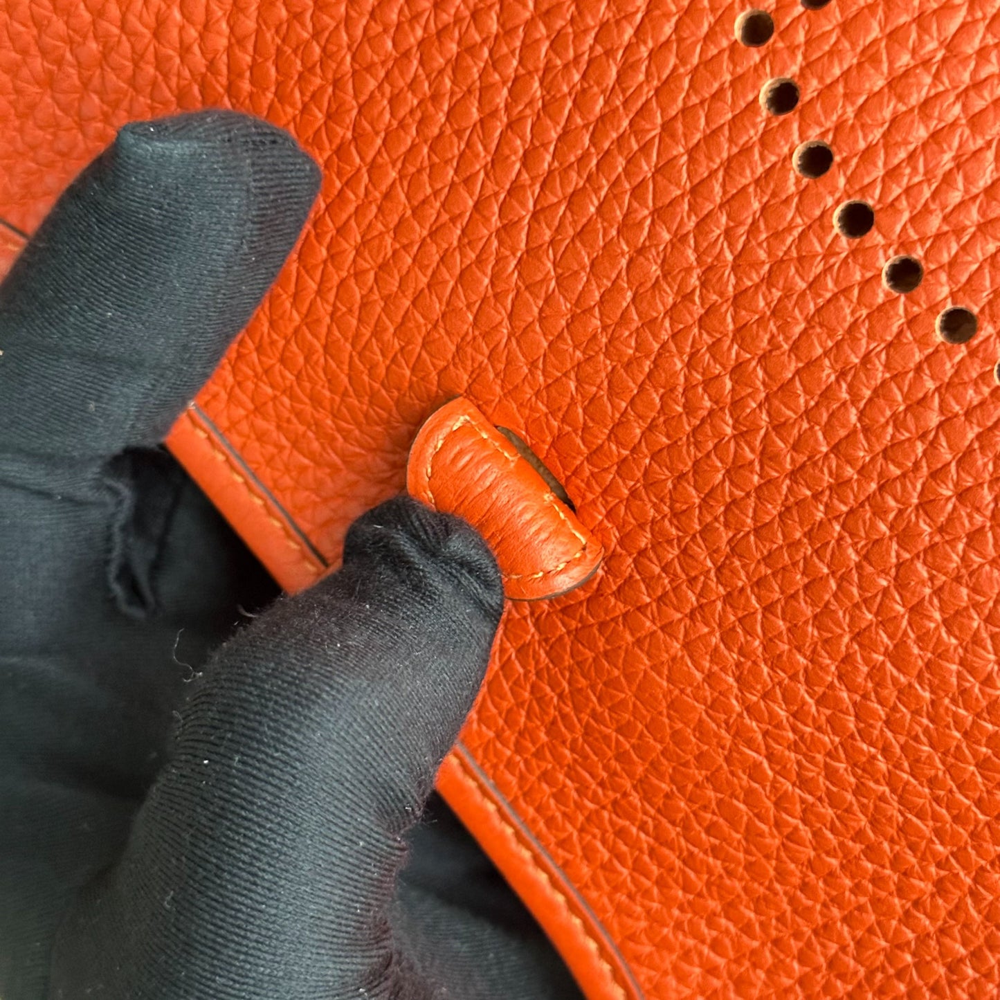 Hermes Mini Evelyn 16 Taurillon Clémence Stamp U Orange GHW