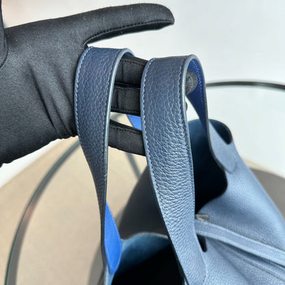 Hermes Picotin 22 Timbre Clémence A 2017 Bleu Nuit Bleu Bicolore