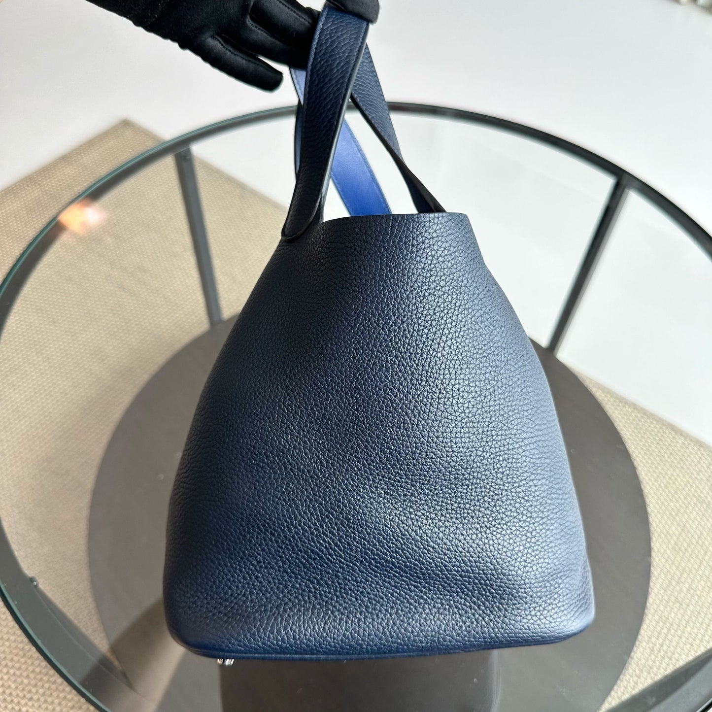 Hermes Picotin 22 Timbre Clémence A 2017 Bleu Nuit Bleu Bicolore