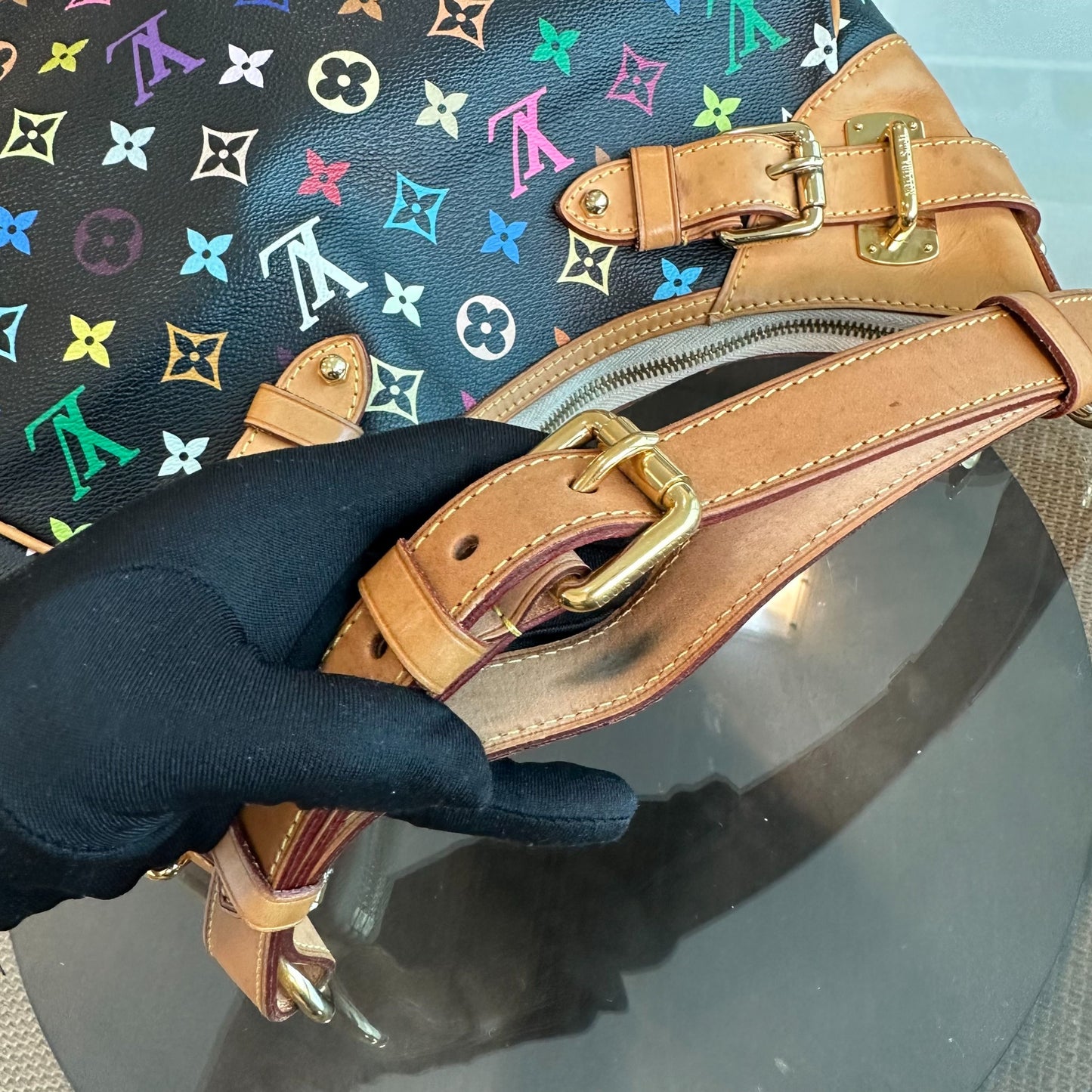 Sac à bandoulière Greta multicolore vintage noir — Kovancy