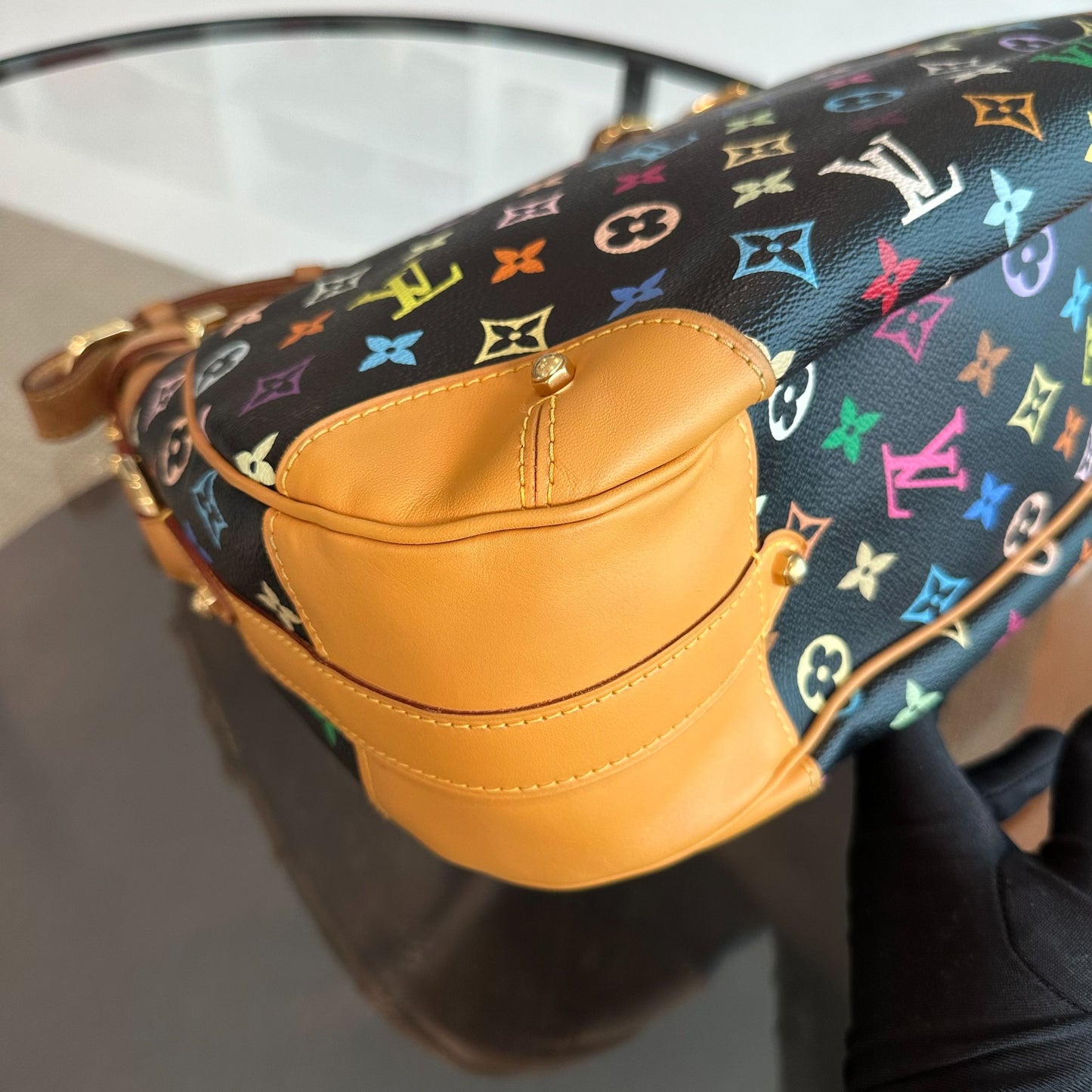 Sac à bandoulière Greta multicolore vintage noir — Kovancy