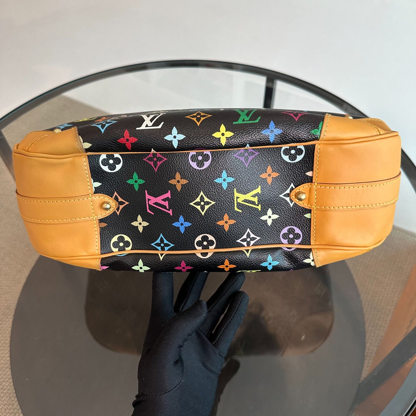 Sac à bandoulière Greta multicolore vintage noir — Kovancy