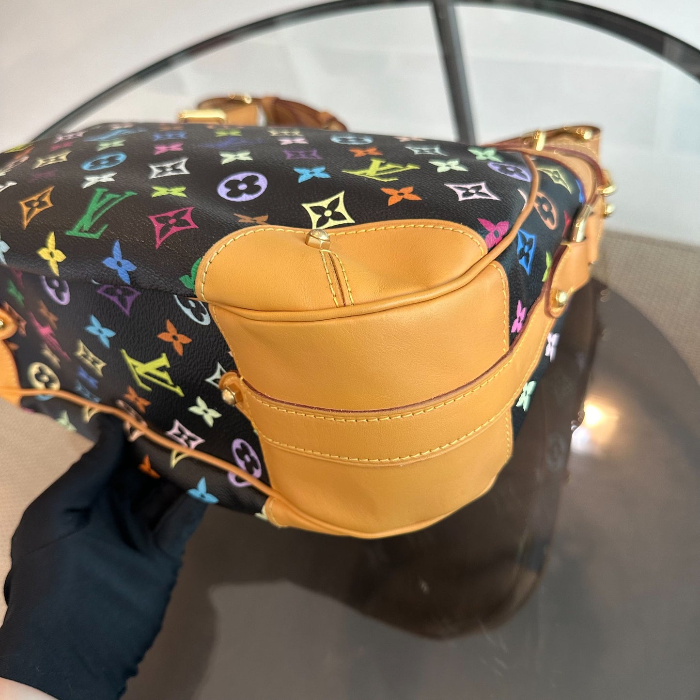 Sac à bandoulière Greta multicolore vintage noir — Kovancy