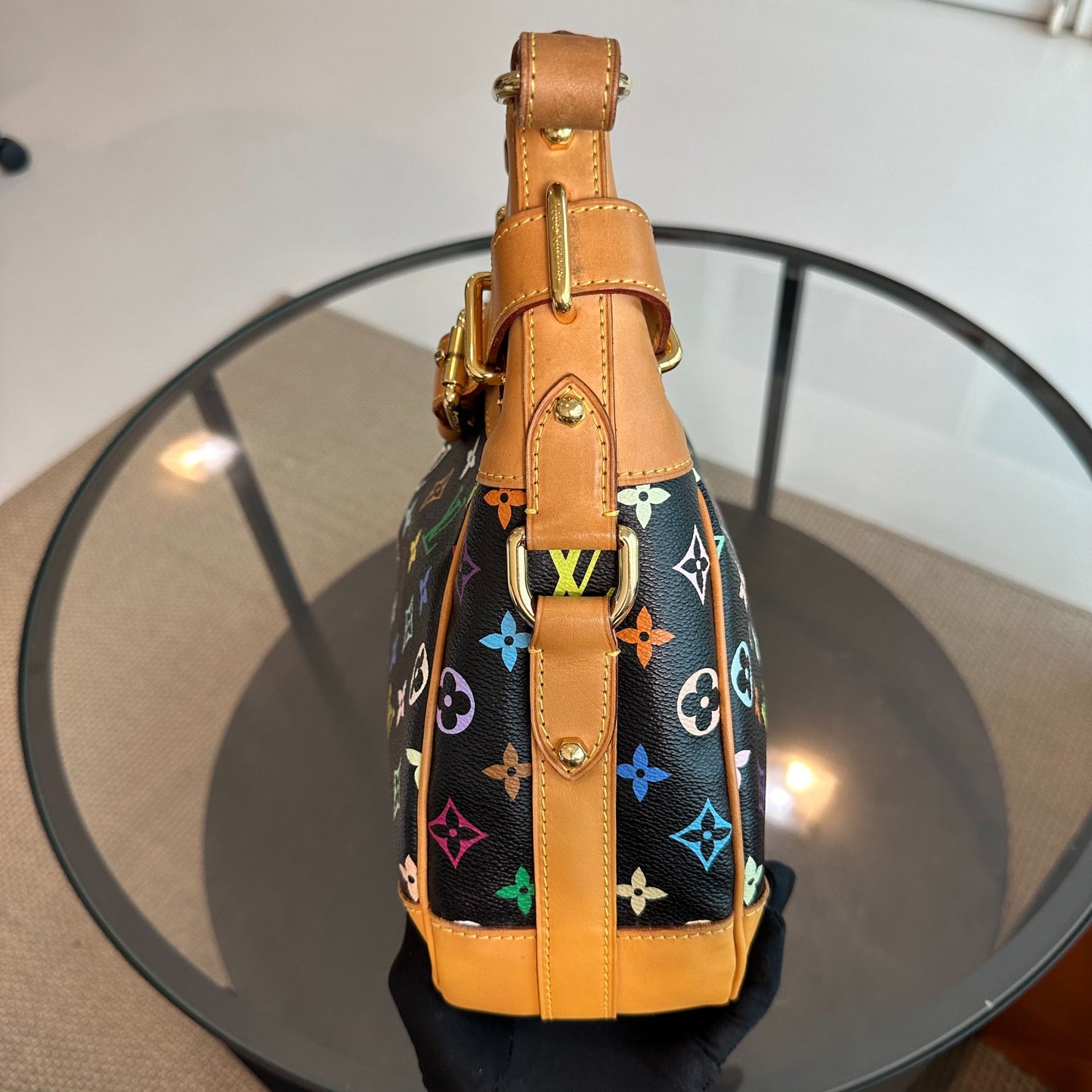 Sac à bandoulière Greta multicolore vintage noir — Kovancy