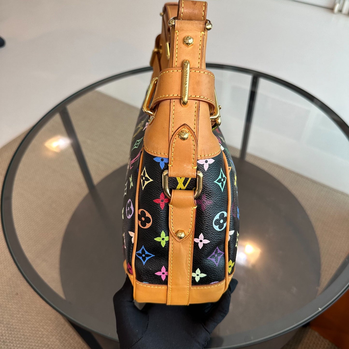 Sac à bandoulière Greta multicolore vintage noir — Kovancy