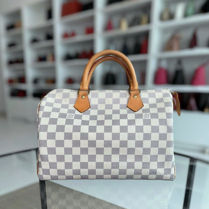 Sac à main Louis Vuitton LV Speedy 30 Damiar Azure