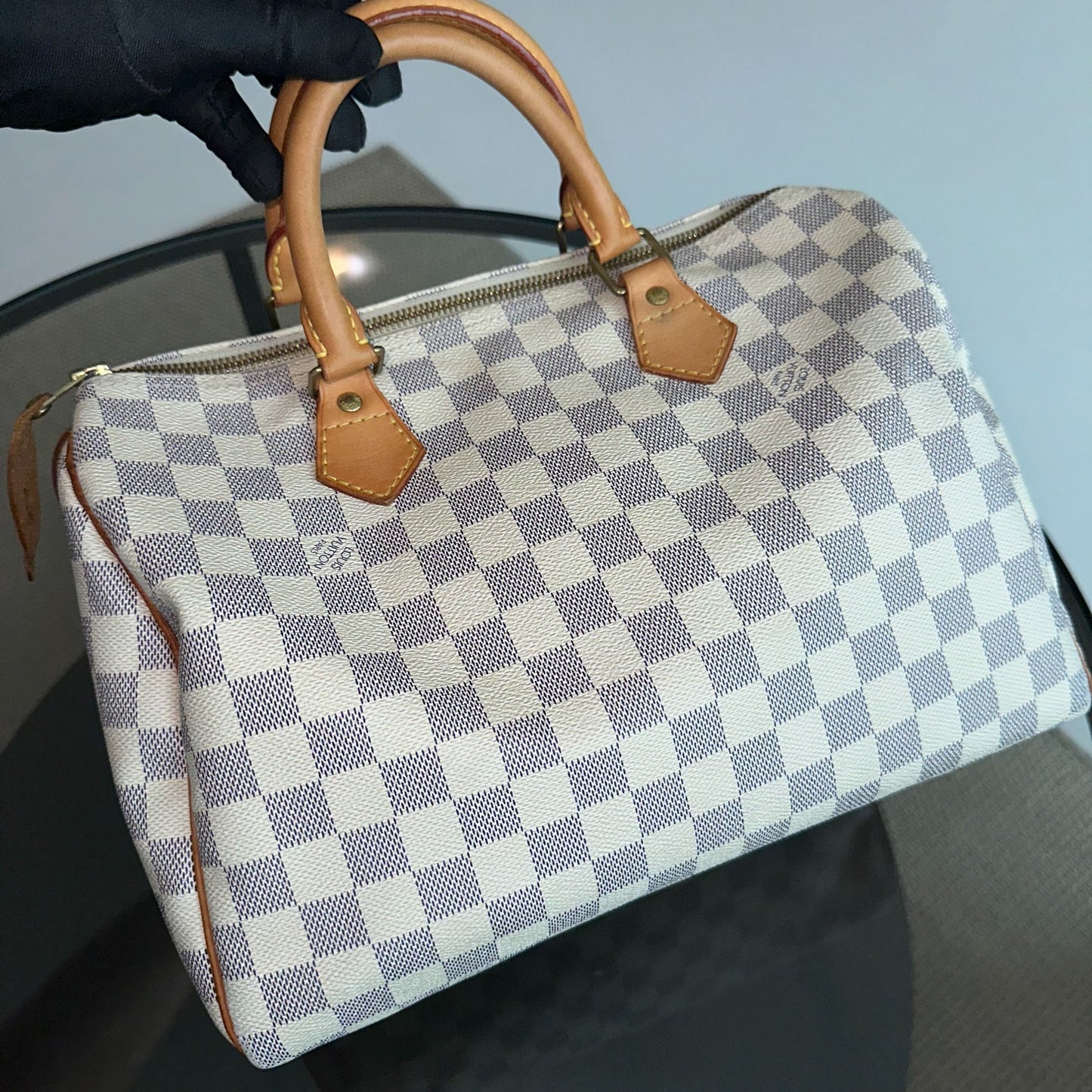 Sac à main Louis Vuitton LV Speedy 30 Damiar Azure