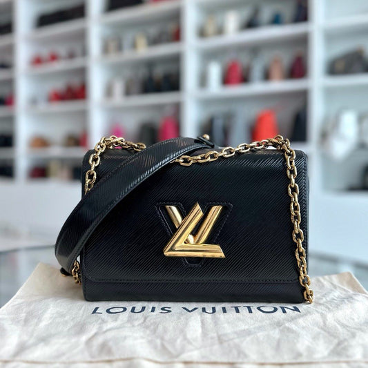 Louis Vuitton LV Twist MM EPI Cuir Noir Noir GHW
