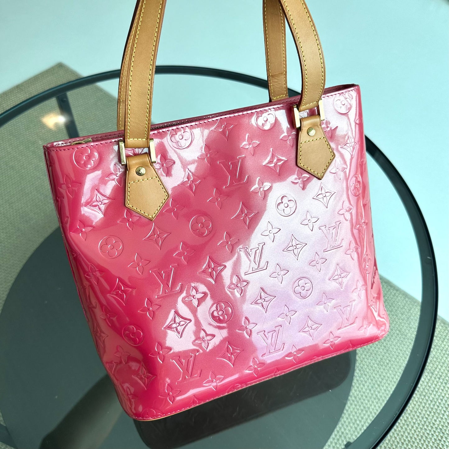 Sac à bandoulière Vernis PM en cuir verni Monogram rouge - Kovancy