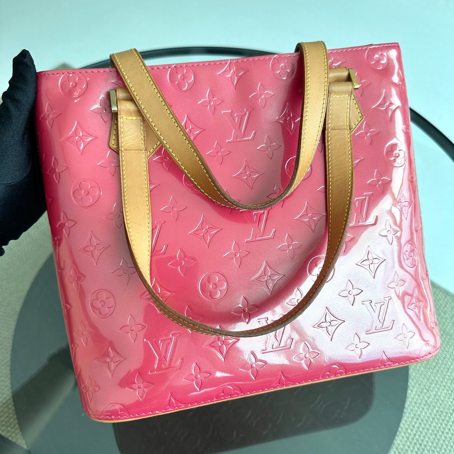 Sac à bandoulière Vernis PM en cuir verni Monogram rouge - Kovancy