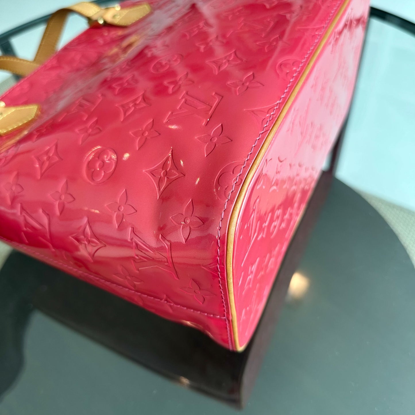 Sac à bandoulière Vernis PM en cuir verni Monogram rouge - Kovancy