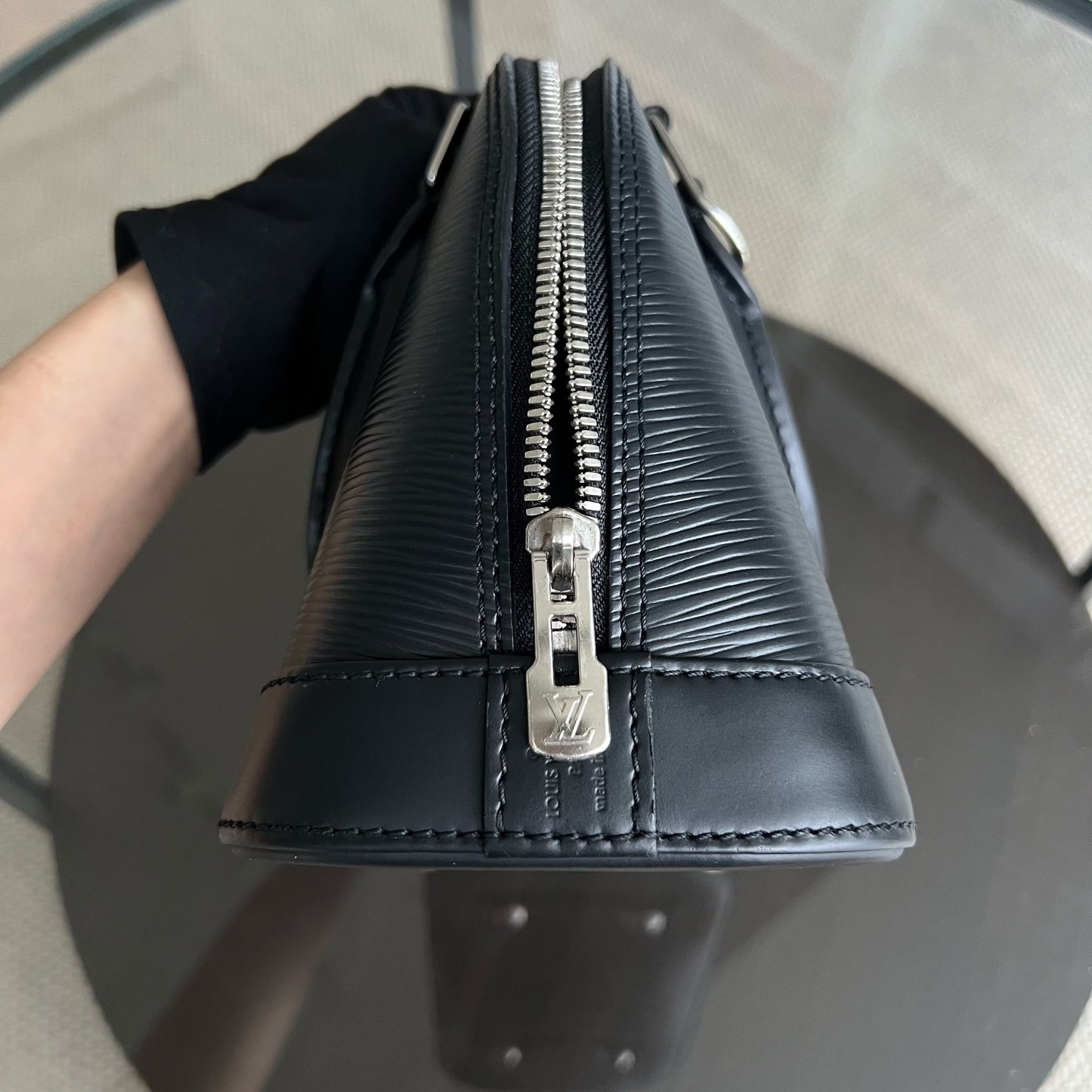 Alma BB EPI Cuir Noir Quincaillerie Argentée - Kovancy