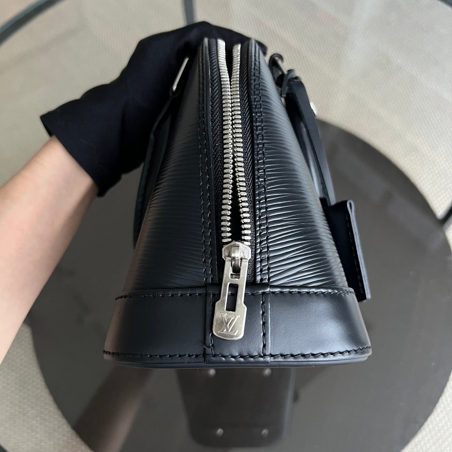 Alma BB EPI Cuir Noir Quincaillerie Argentée - Kovancy