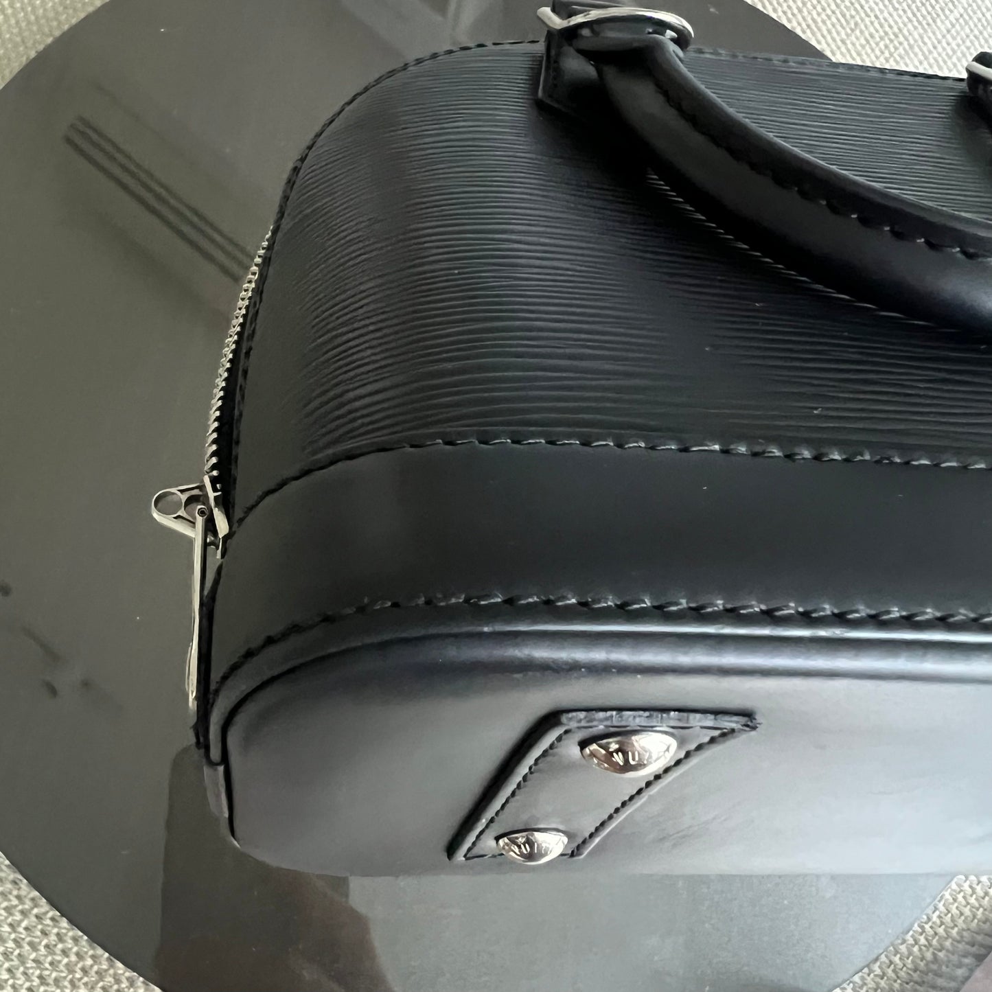 Alma BB EPI Cuir Noir Quincaillerie Argentée - Kovancy