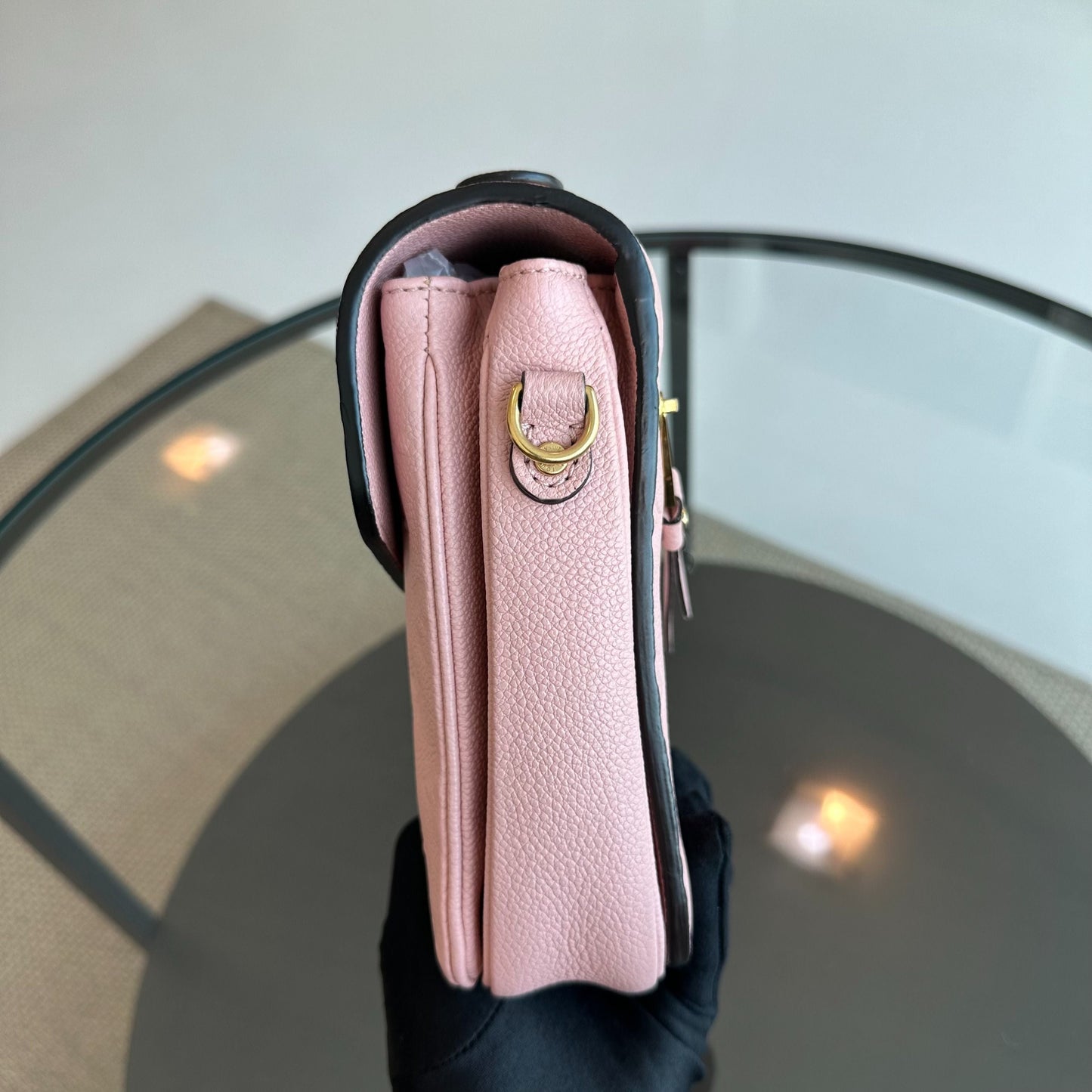 Pochette Metis Sakura Cuir de veau rose GHW — Kovancy