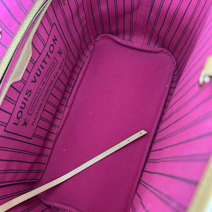 Louis Vuitton LV Neverfull MM Monogram Canvas Leather