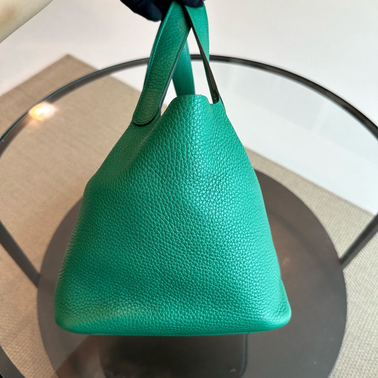 Hermes Picotin 22 Bambou 1k Timbre Clémence A GHW