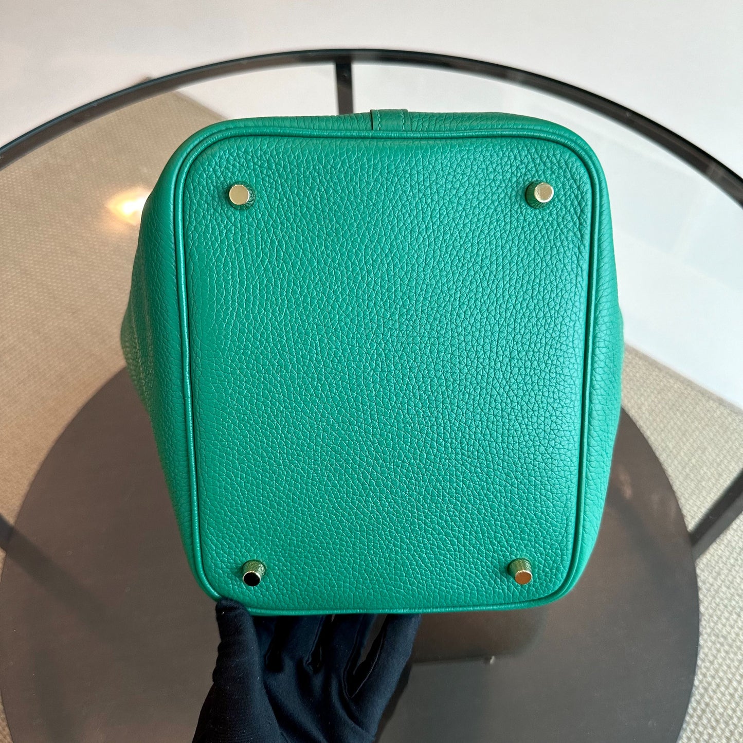 Hermes Picotin 22 Bambou 1k Timbre Clémence A GHW