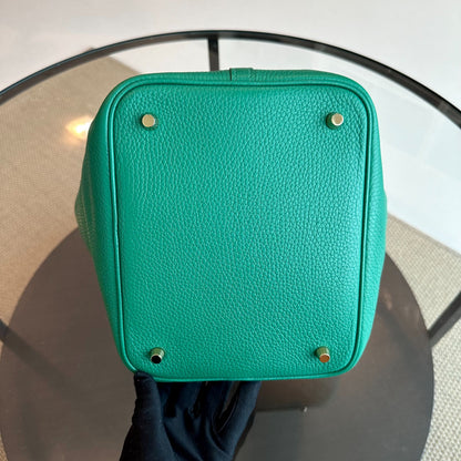 Hermes Picotin 22 Bambou 1k Timbre Clémence A GHW