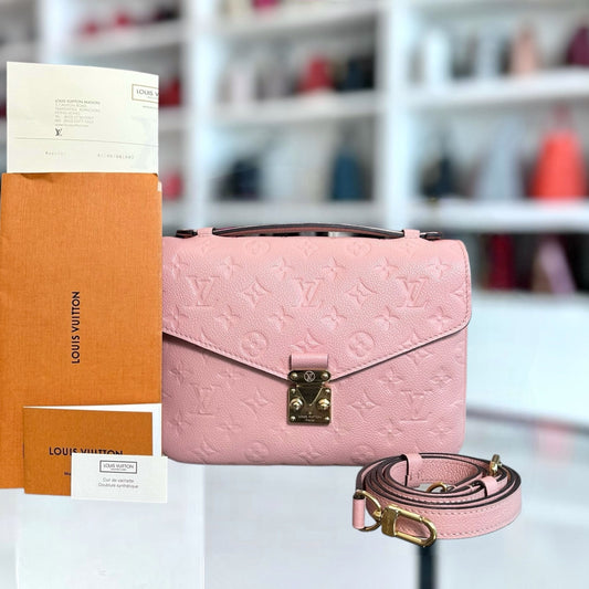 Louis Vuitton LV Pochette Metis Monogram Blush Empreinte Rose GHW