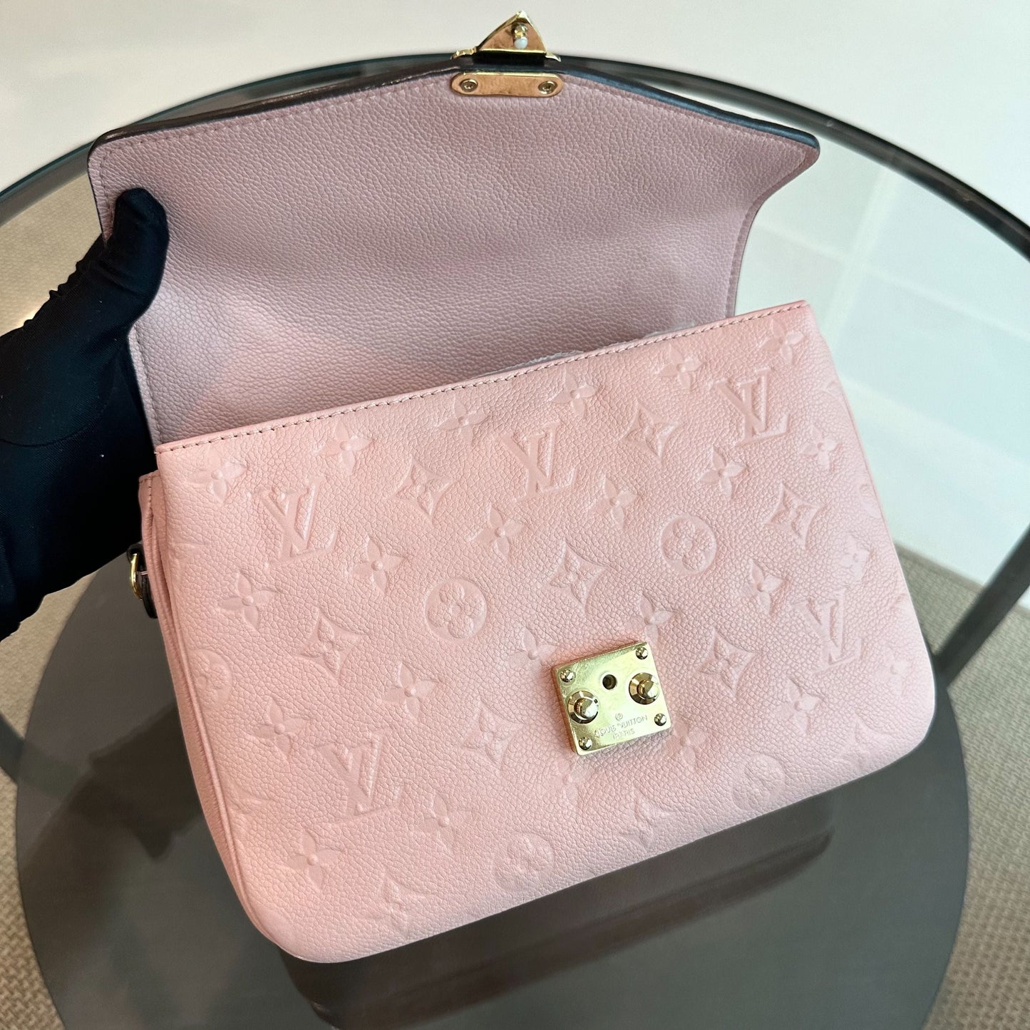 Pochette Metis Monogram Blush Empreinte Rose GHW - Kovancy