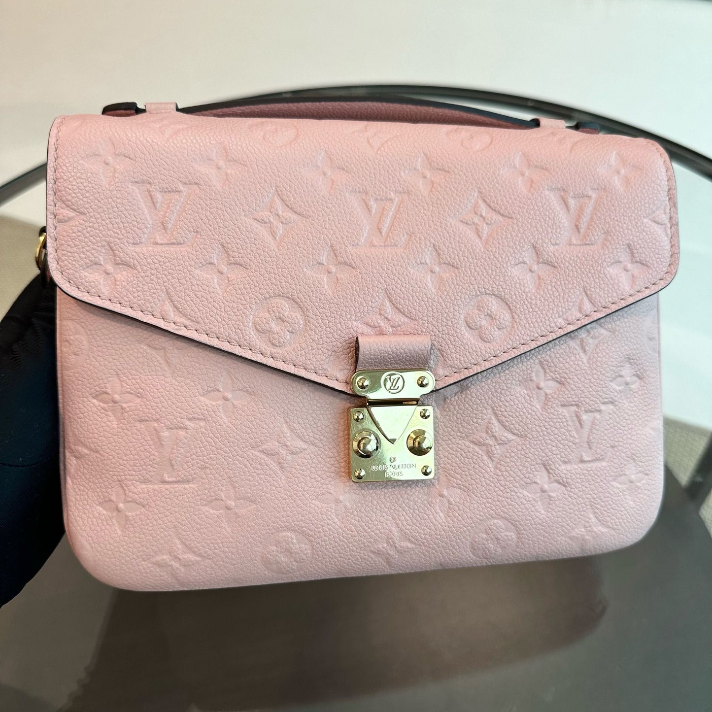 Pochette Metis Monogram Blush Empreinte Rose GHW - Kovancy