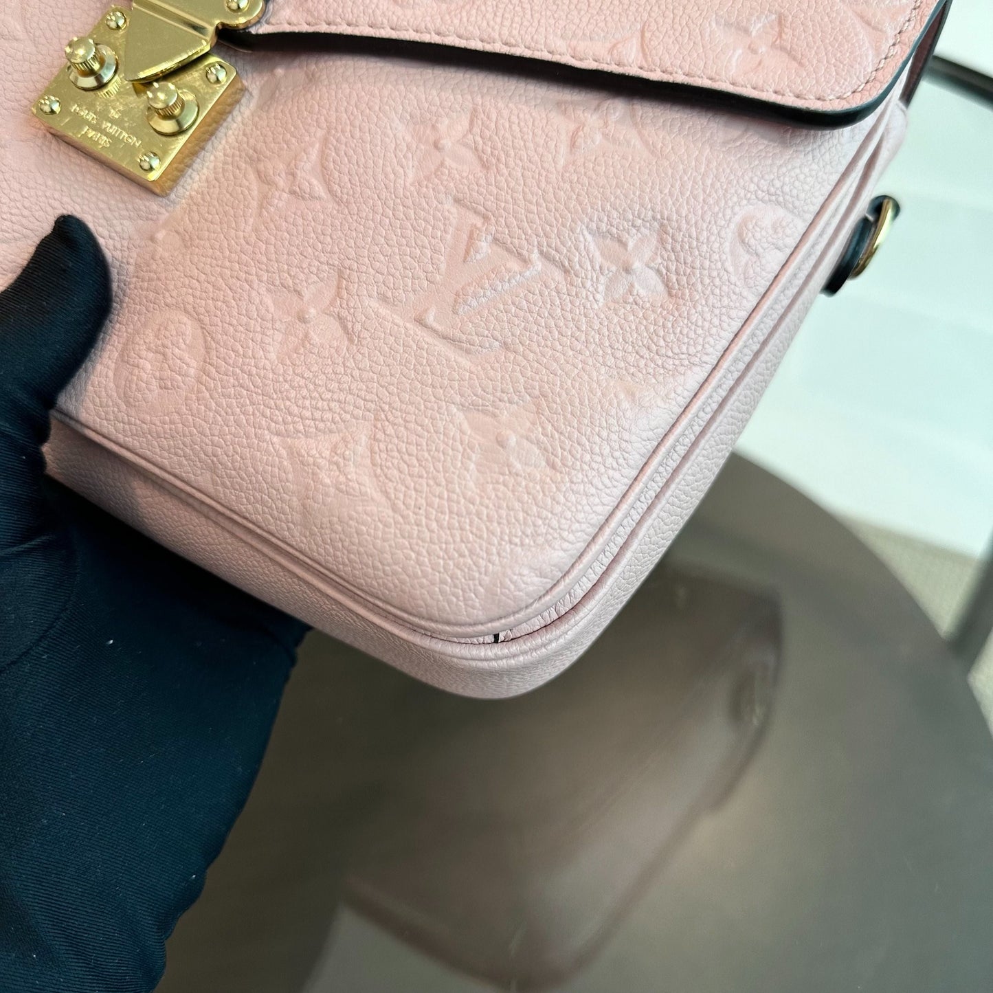 Pochette Metis Monogram Blush Empreinte Rose GHW - Kovancy