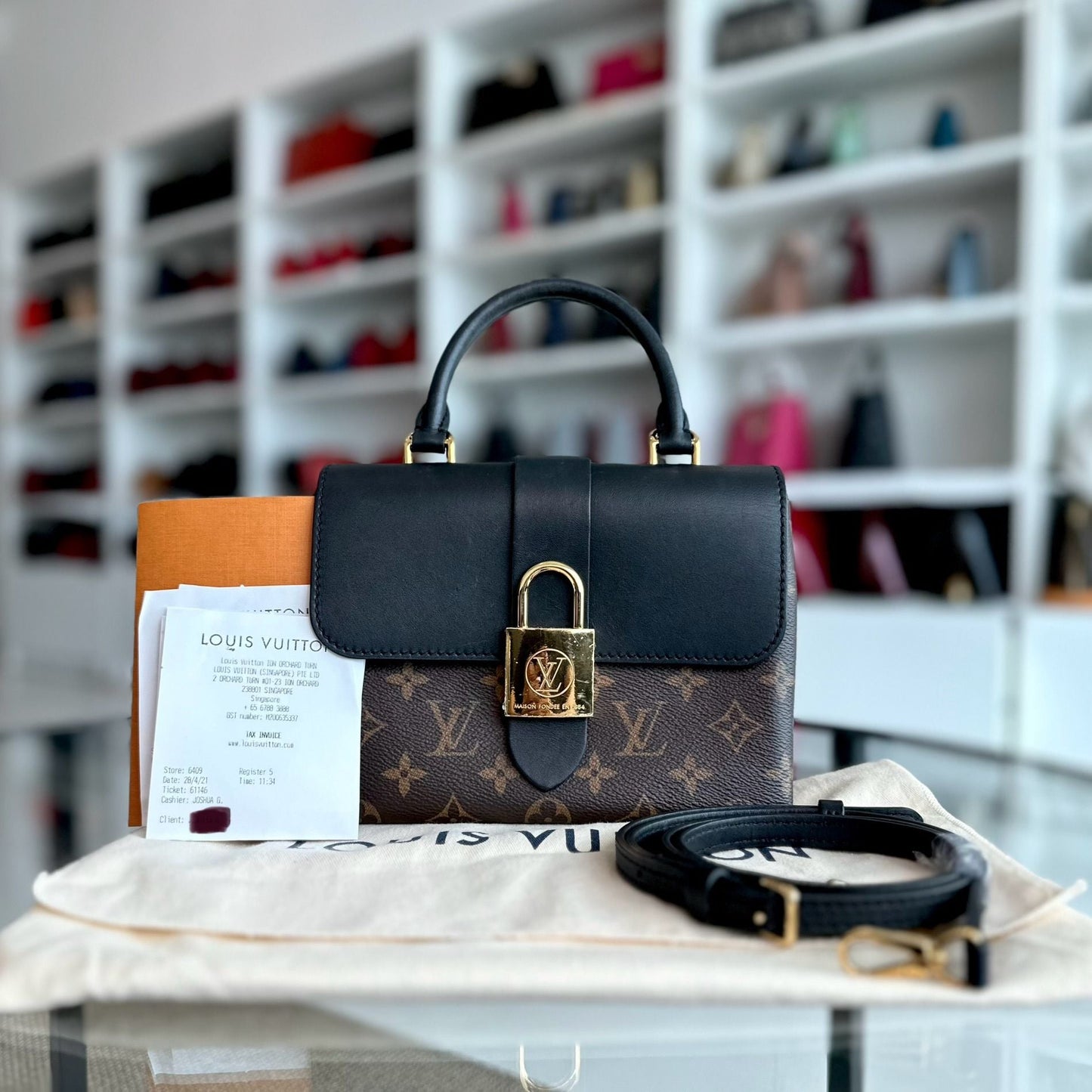 Sac bandoulière Locky BB Monogram Noir - Kovancy